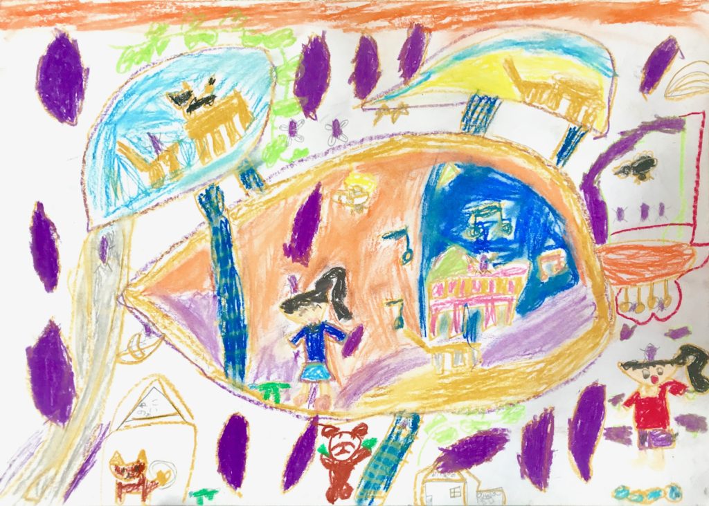 子供の絵の育て方 6歳児編 基底線がしっかりしてきて 模様を描いたりレントゲン描法で描く子も 生の画家生活